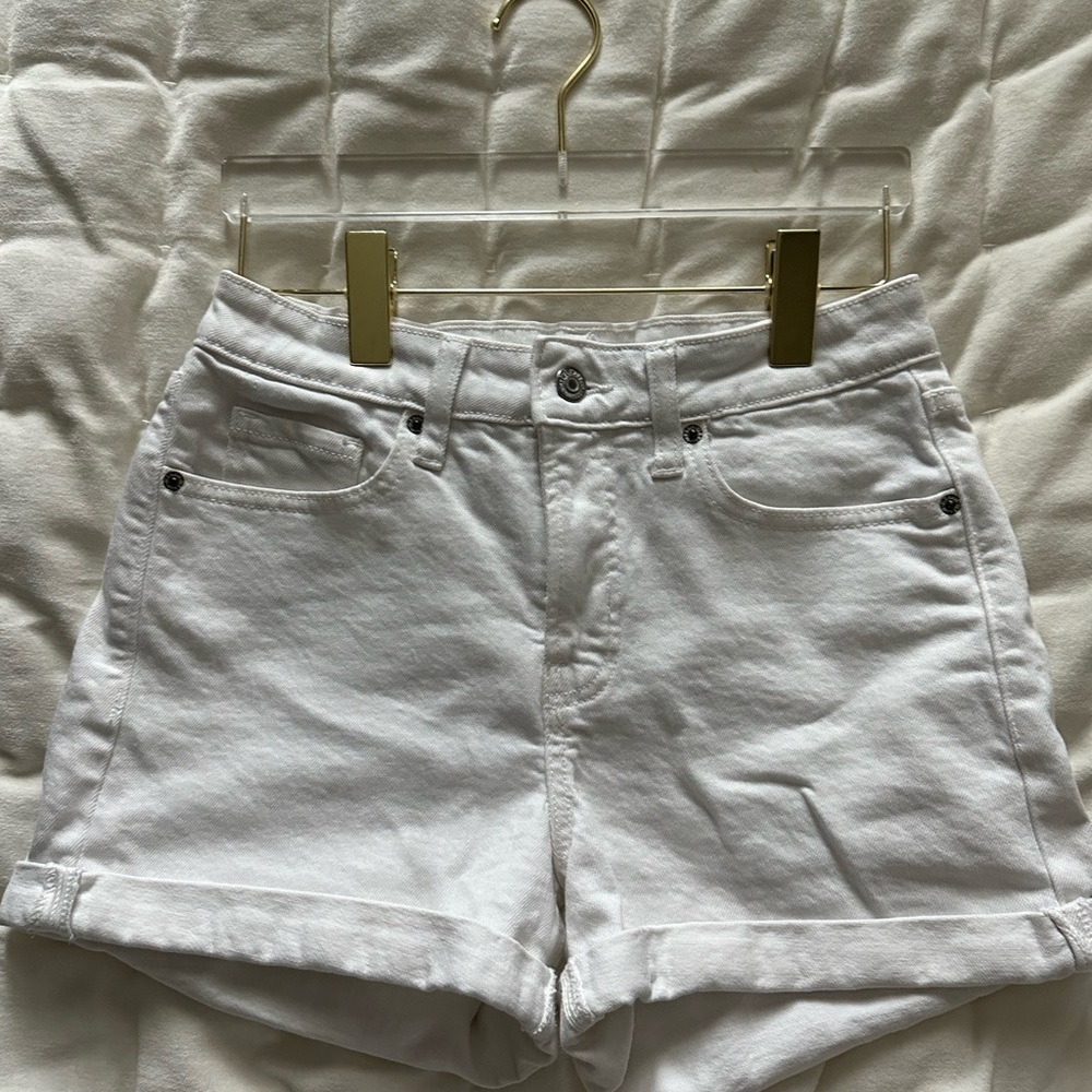 Old Navy white high rise denim shorts